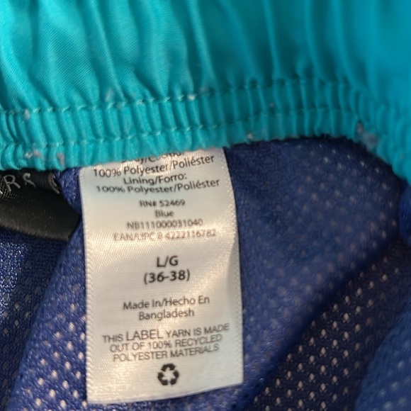 No Boundaries Geometric Pattern Men’s Swim Trunks Sz Lg. In Blue, Aqua & Coral. - Picture 8 of 10